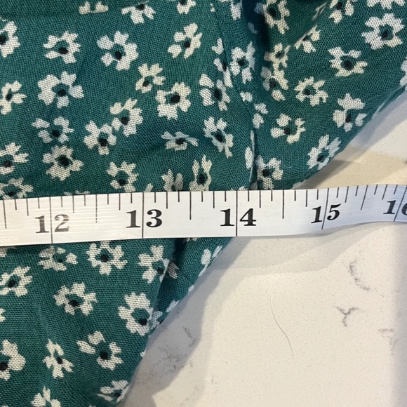 Abercrombie and fitch Womens green floral tie front flowy mini‎ dress sz xsp EUC - Picture 6 of 6